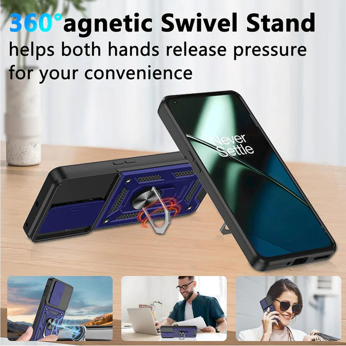VIVO V40 5G Armor Military-grade Case With Sliding Camera Cover & 360 Kickstand