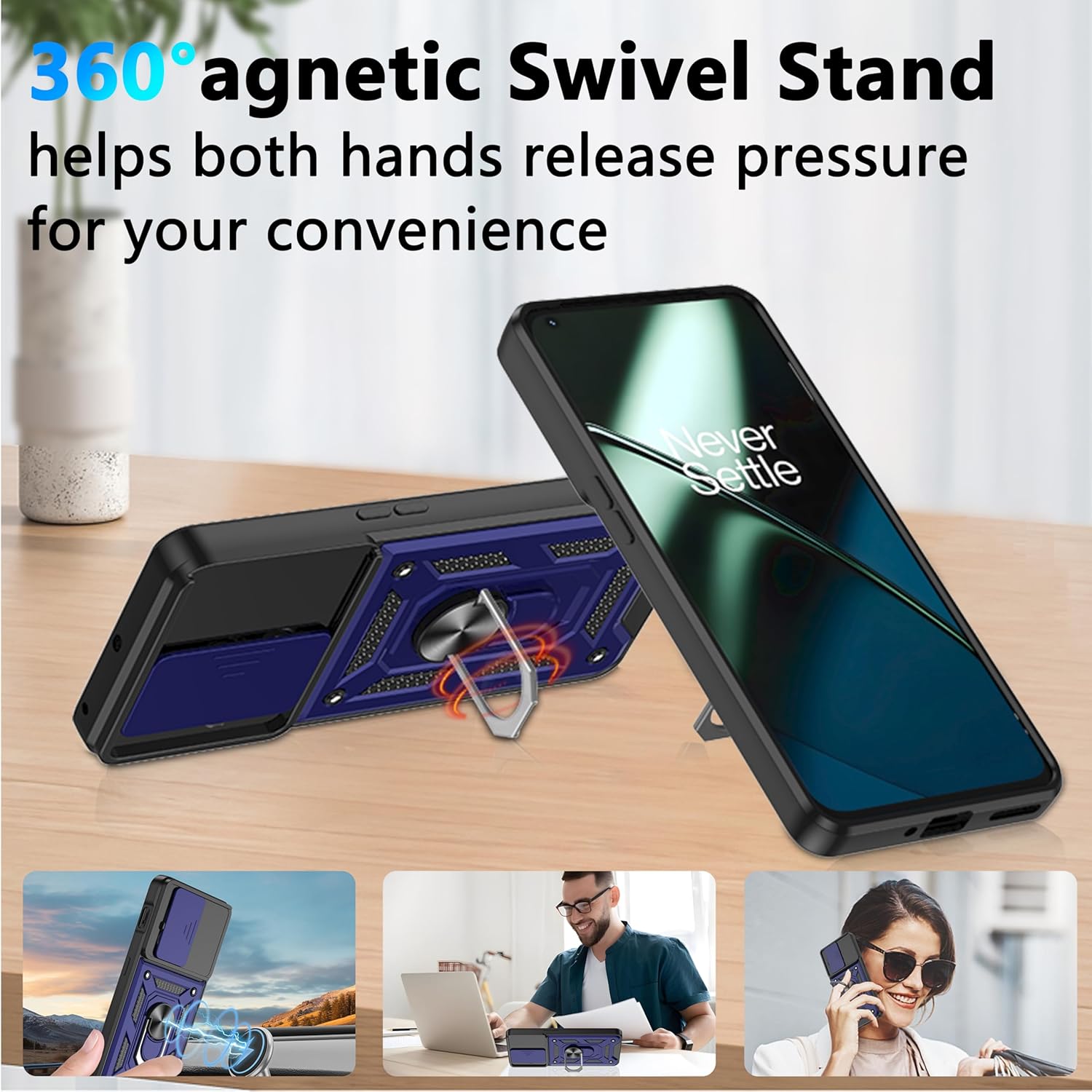 Vivo Y58 5G Armor Military-grade Case With Sliding Camera Cover & 360 Kickstand
