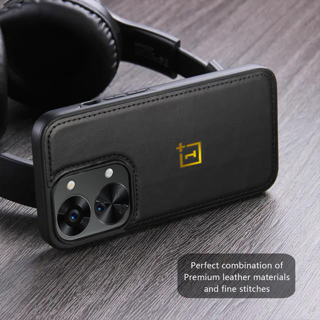 OnePlus Nord 2T 5G Series Vintage Leather Stitched Protective Back Case