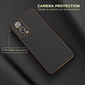 PhoneCases.Co.in-OnePlus Nord 2 5G Gold Electroplating Leather Chrome Back Cover