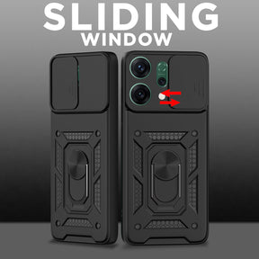 OPPO RENO 14 PRO 5G Armor Military-grade Case With Sliding Camera Cover & 360 Kickstand