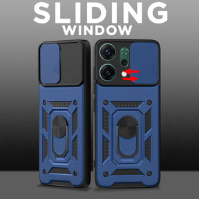 OPPO RENO 14 PRO 5G Armor Military-grade Case With Sliding Camera Cover & 360 Kickstand