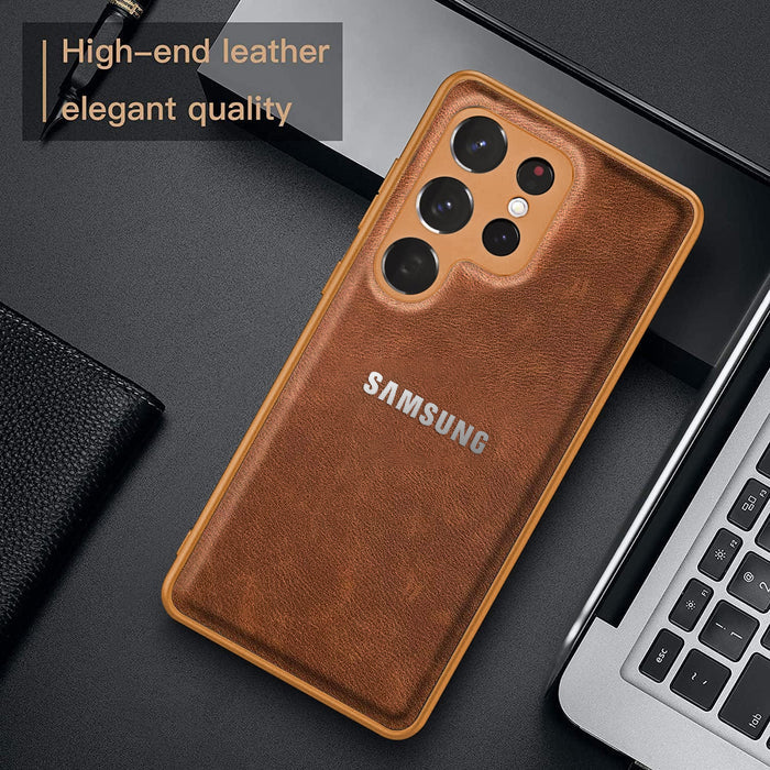 Galaxy S22 ULTRA 5G VINTAGE PU LEATHER PROTECTIVE BACK CASE