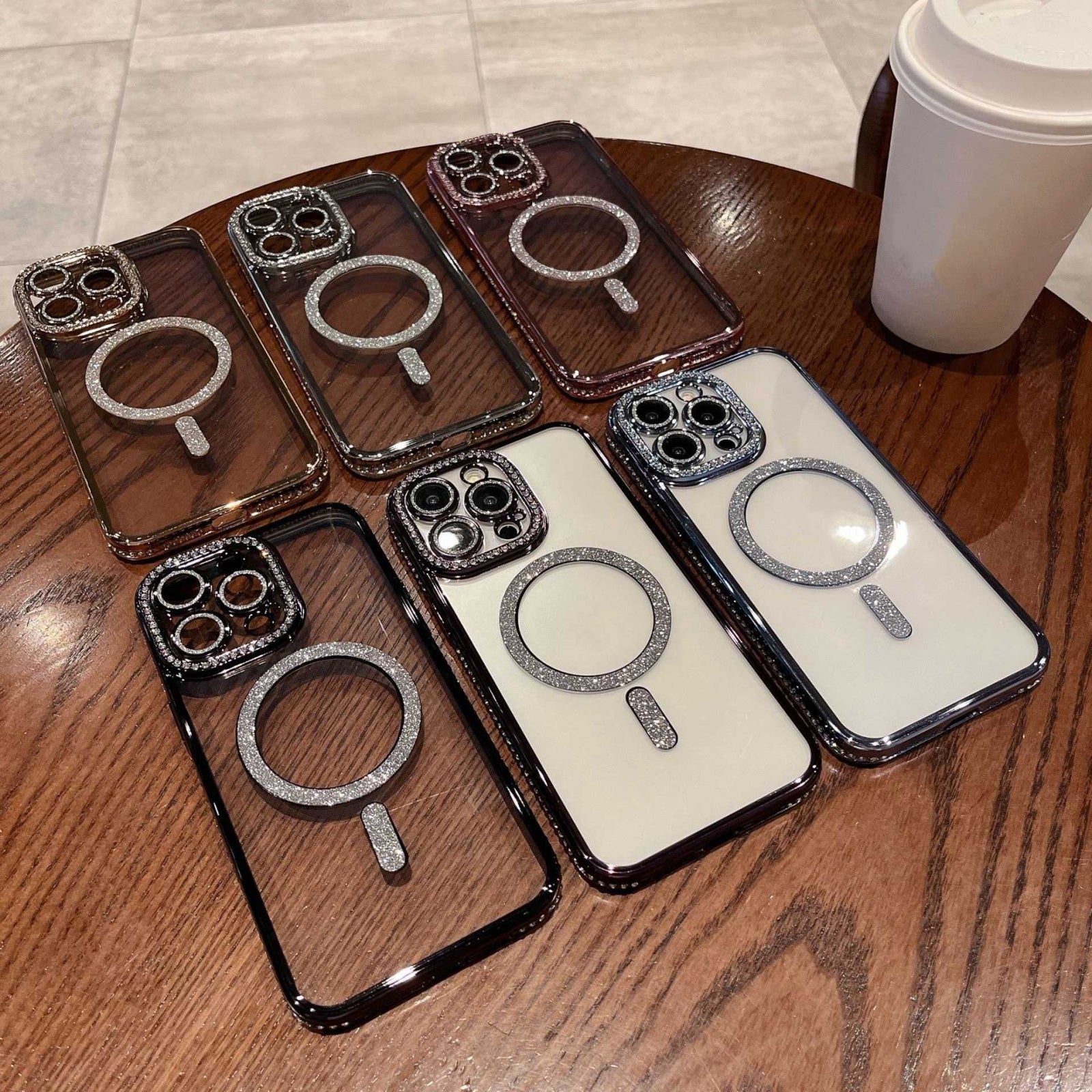 IPHONE 16 5G Diamond Gradient Plated MagSafe TPU With Camera Lens Protection Phone Case