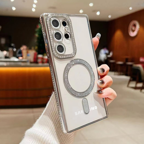 Samsung Galaxy S22 Ultra 5G Diamond Gradient Plated MagSafe TPU With Camera Lens Protection Phone Case