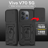 VIVO V70 5G Armor Military-grade Case With Sliding Camera Protection Cover & 360 Kickstand