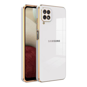 GALAXY F62 ULTRA-SHINE GOLD ELECTROPLATED LUXURIOUS  BACK CASE WITH CAMERA PROTECTION
