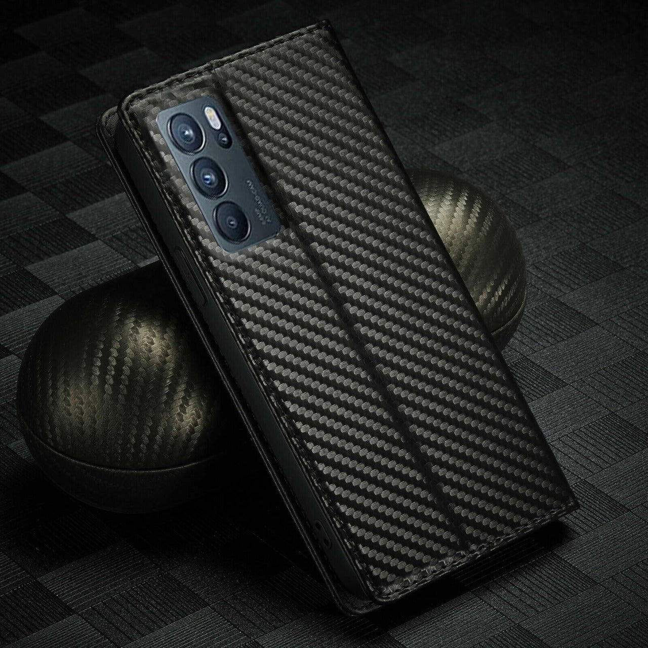Oppo F19 Pro Retro PU Leather Card Slots Flip Stand Case With Magnetic Closure