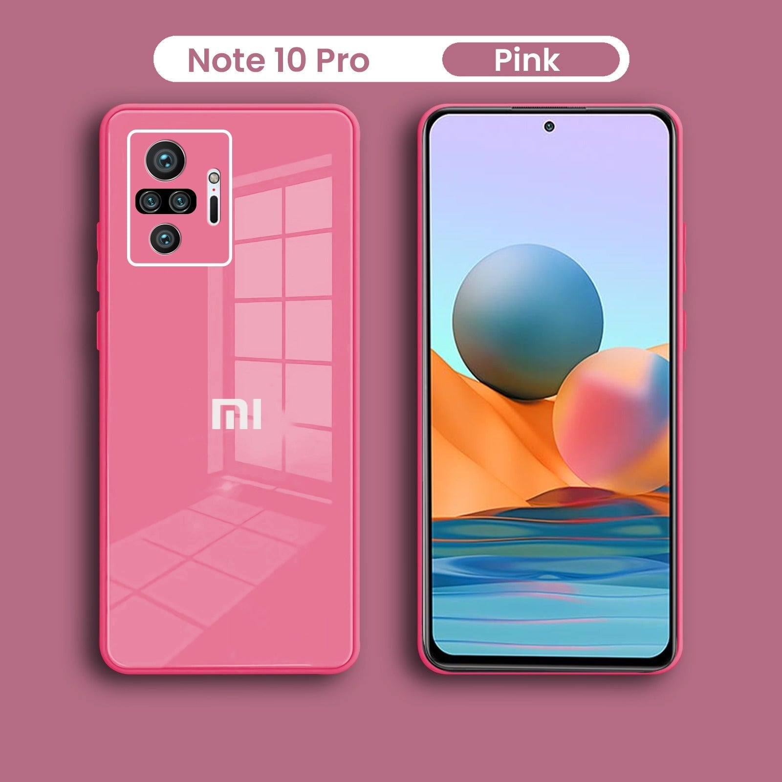 Redmi Note 10 Pro Luxurious Glass Case With Camera Protection Back Cover