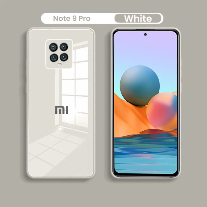 Redmi Note 9 Pro Luxurious Glass Case With Camera Protection Back Cover