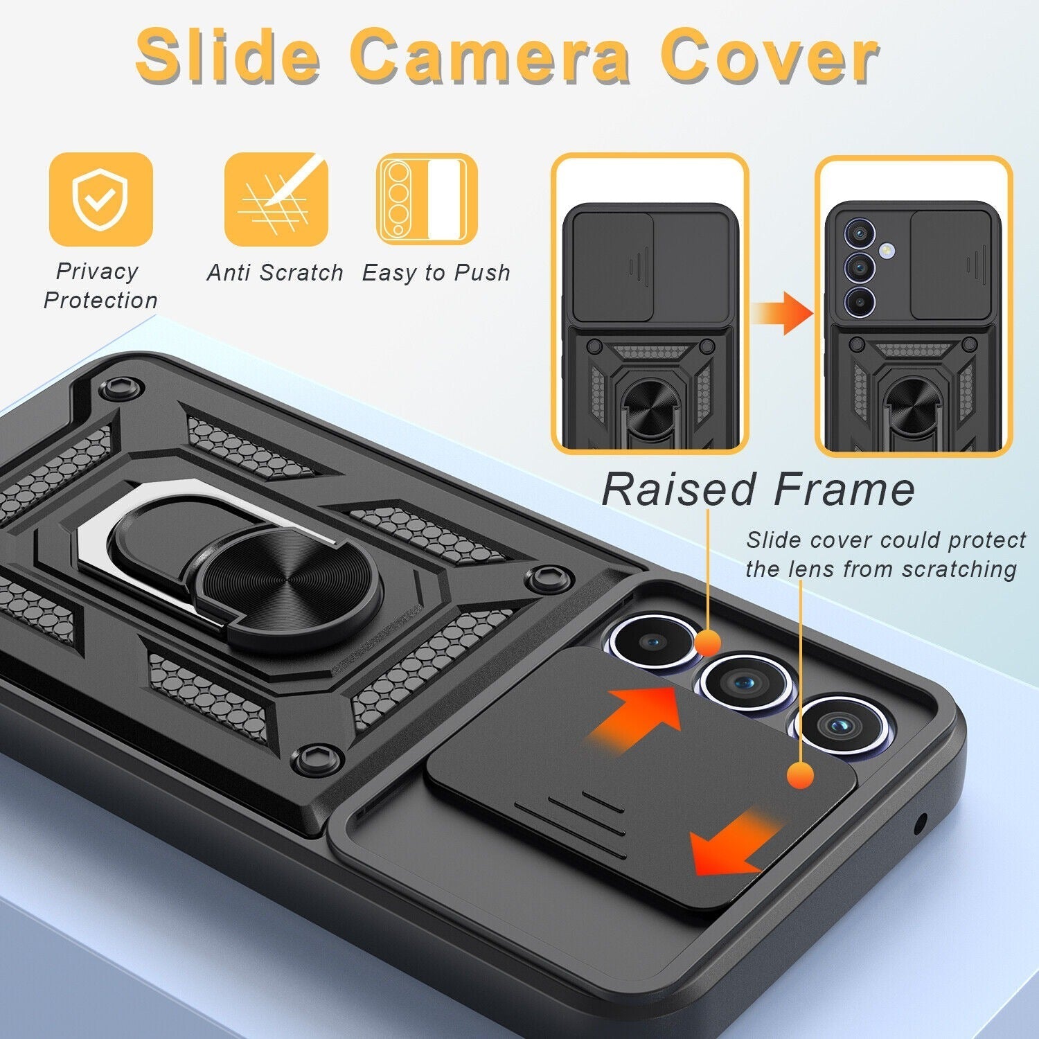 Galaxy A54 5g Armor Military-grade Case With Sliding Camera Cover & 360 Kickstand