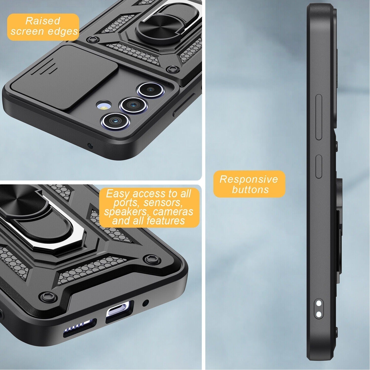 Galaxy A54 5g Armor Military-grade Case With Sliding Camera Cover & 360 Kickstand