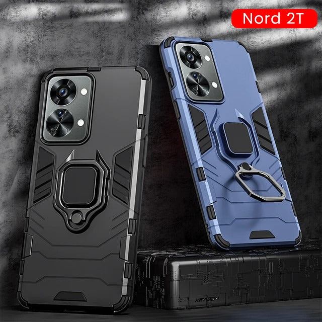 OnePlus Nord 2T 5G Black Panther Metal Bracket Shockproof Protective Back Case