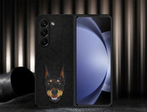 Galaxy FOLD 5 Racquet Club’s Curtis(Dog) Series Embroided Phone  Case
