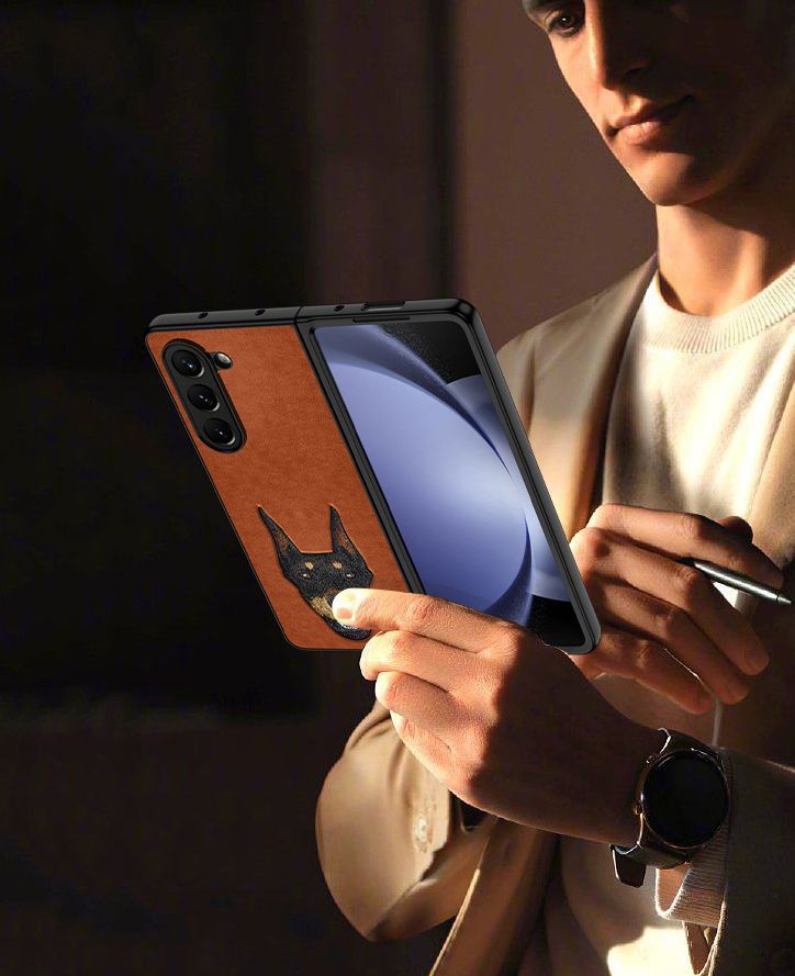 Galaxy FOLD 5 Racquet Club’s Curtis(Dog) Series Embroided Phone  Case