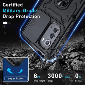 Motorola Moto G52 Armor Military-grade Case With Sliding Camera Cover & 360 Kickstand