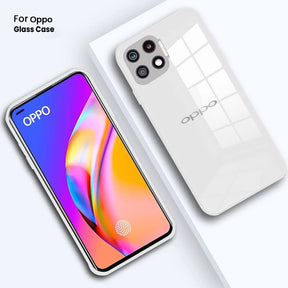 Oppo F17 Luxurious Glass Case With Camera Protection Back Cover