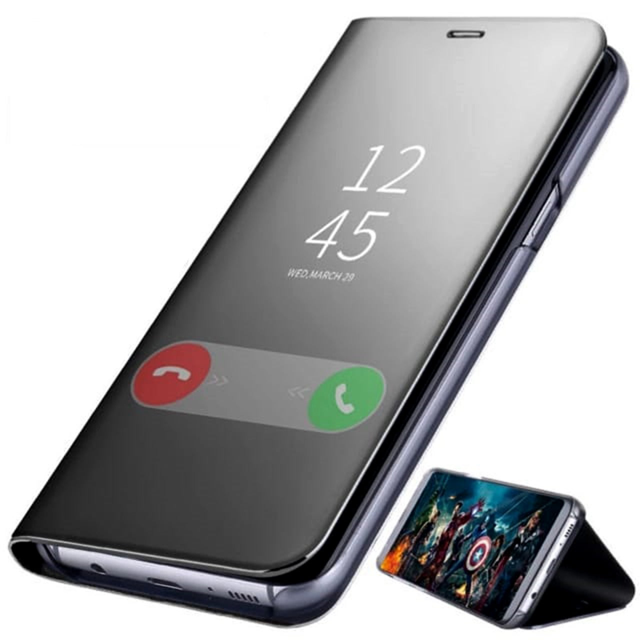 SAMSUNG GALAXY NOTE10 Lite SMART AWAKENING MIRROR FOLIO METAL ELECTROPLATED PC FLIP COVER