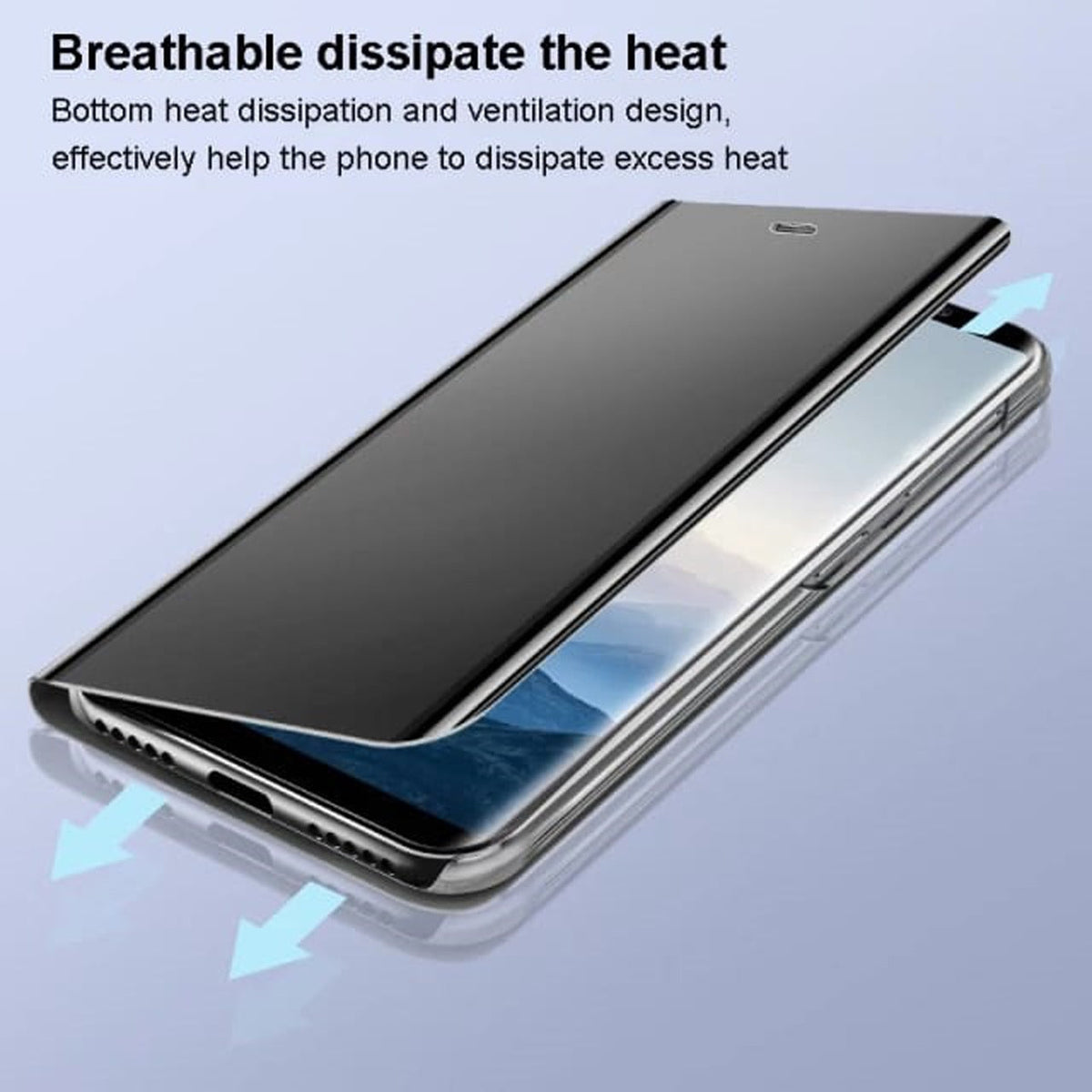 SAMSUNG GALAXY NOTE10 Lite SMART AWAKENING MIRROR FOLIO METAL ELECTROPLATED PC FLIP COVER