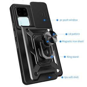VIVO V30/V30 PRO 5G Armor Military-grade Case With Sliding Camera Cover & 360 Kickstand