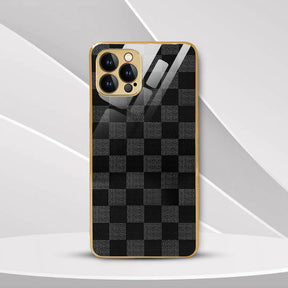 LNG iPhone-12 pro max OLD Checkered Pattern Shielding Back Case/Cover