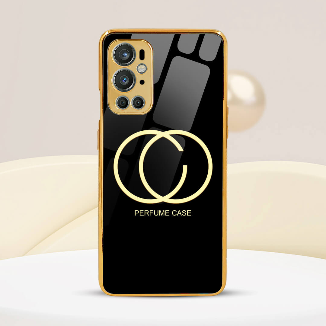 LNG- OnePlus 9 Pro Black Perfume Gucci Pattern Glass Protective Case/Cover