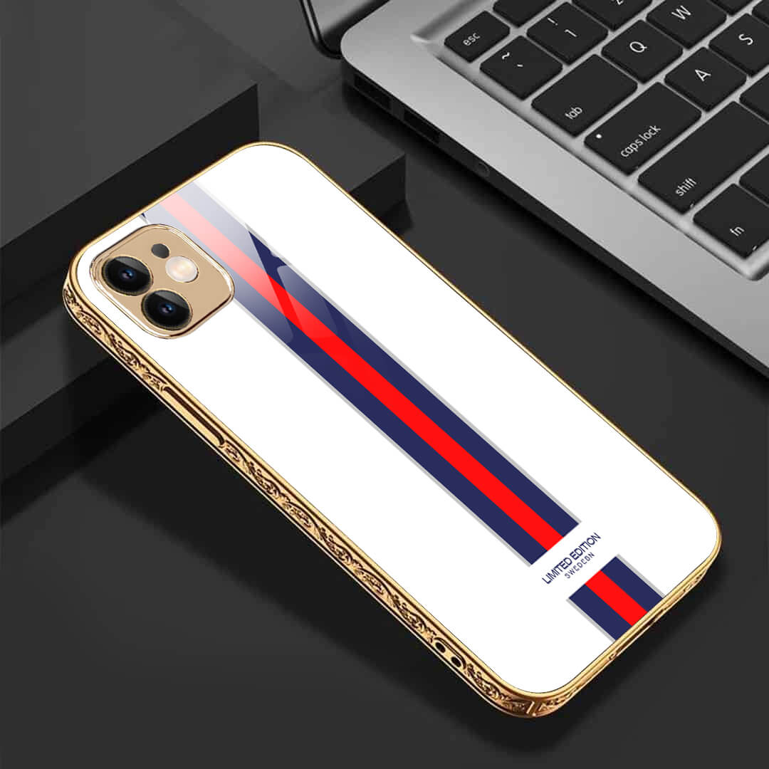 LNG iPhone-11 Spotless Strip Designer Safeguard Glass Case/Cover