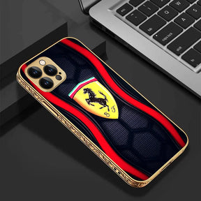 LNG iPhone-12 pro max Luxury Ferrari Logo Guarding Back Case/Cover