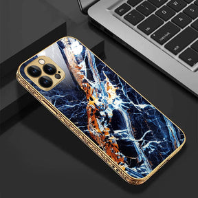 LNG iPhone-12 pro max Cluster Pattern Protective Glass Back Cover/Case