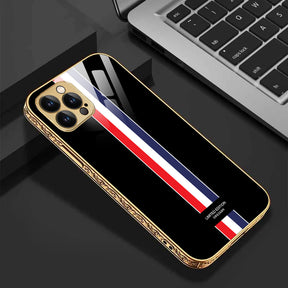 LNG iPhone-12 pro max- Designer Strips Guarding Glass Back Case/Cover