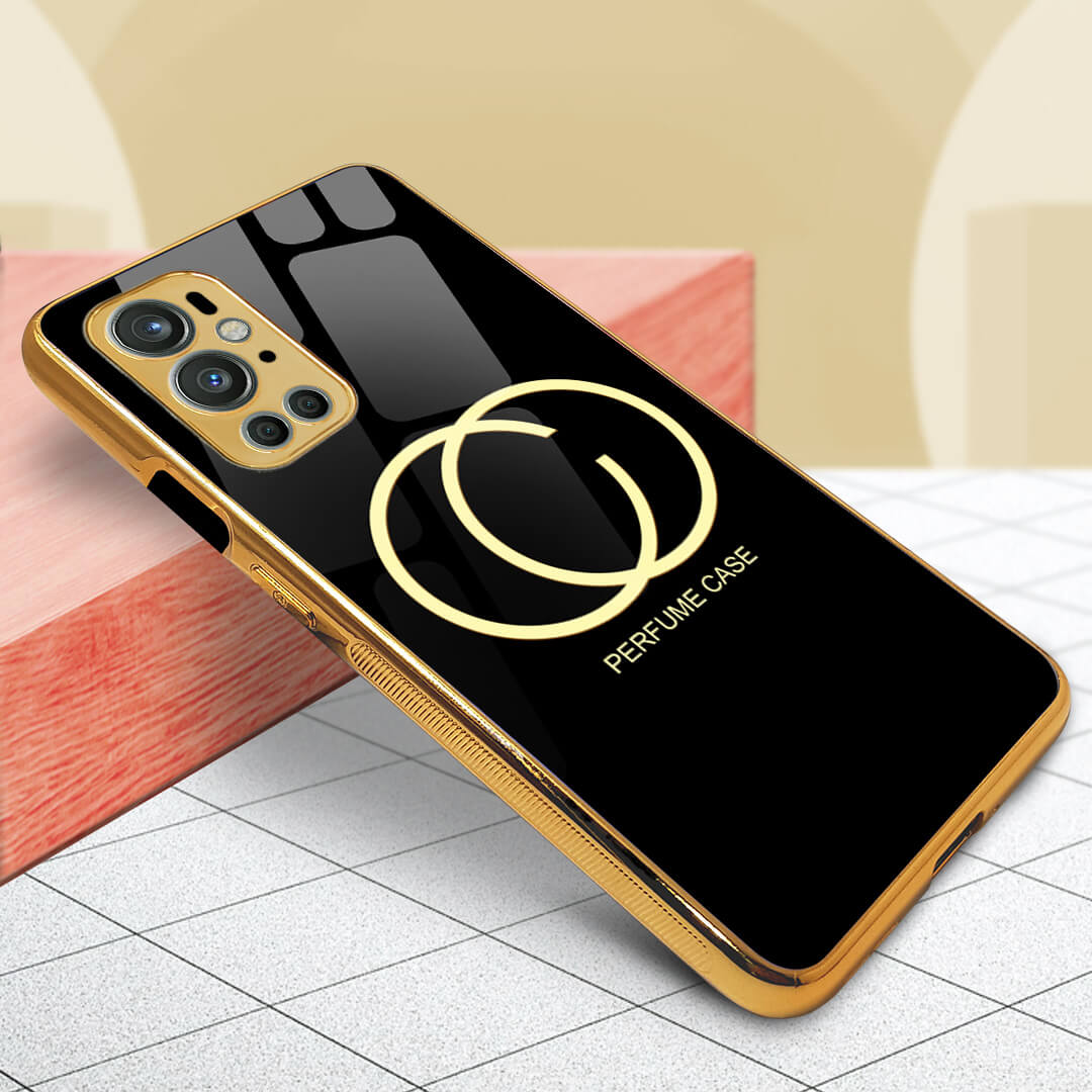 LNG- OnePlus 9 Pro Black Perfume Gucci Pattern Glass Protective Case/Cover