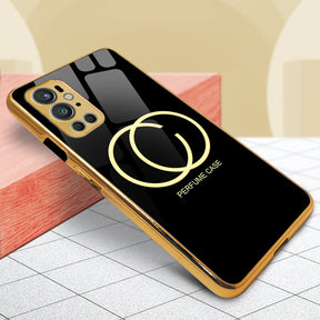 LNG- OnePlus 9 Pro Black Perfume Gucci Pattern Glass Protective Case/Cover