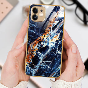 LNG iPhone-11 Cluster Pattern Protective Glass Back Cover/Case