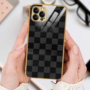 LNG iPhone-12 pro max OLD Checkered Pattern Shielding Back Case/Cover
