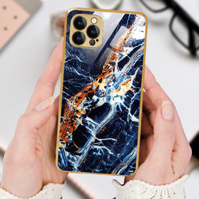 LNG iPhone-12 pro max Cluster Pattern Protective Glass Back Cover/Case