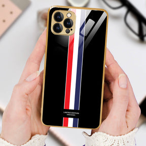 LNG iPhone-12 pro max- Designer Strips Guarding Glass Back Case/Cover