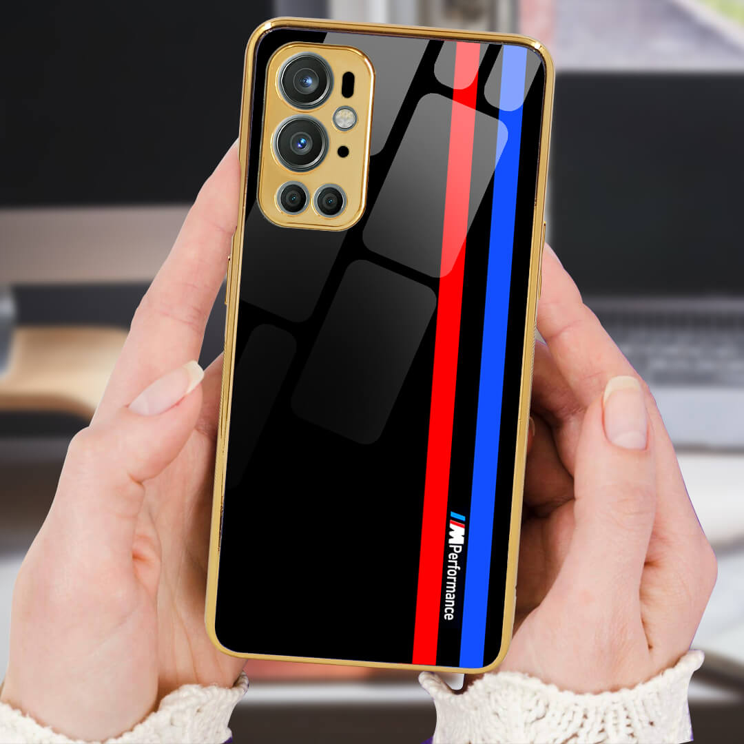 LNG- OnePlus 9 Pro Black Flawless Pattern Glass Protective Case/Cover