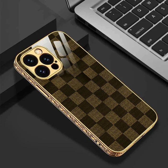 LNG iPhone11/iPhone11 pro/iPhone11 pro max wooden checkered pattern Protective case/cover