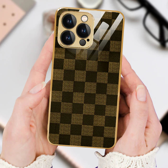 LNG iPhone11/iPhone11 pro/iPhone11 pro max wooden checkered pattern Protective case/cover